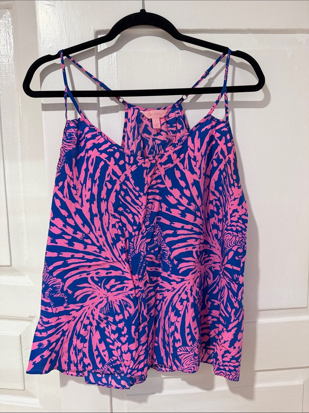 Lilly Pulitzer Pink and Blue Printed Spaghetti Strap Camisole